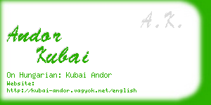 andor kubai business card